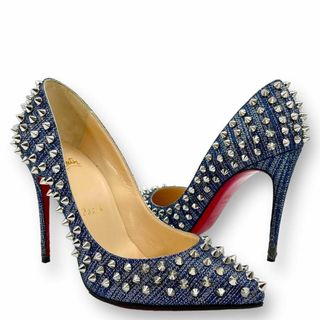 クリスチャンルブタン(Christian Louboutin)の良品 Christian Louboutin ヒール スタッズ デニム 35.5(ハイヒール/パンプス)