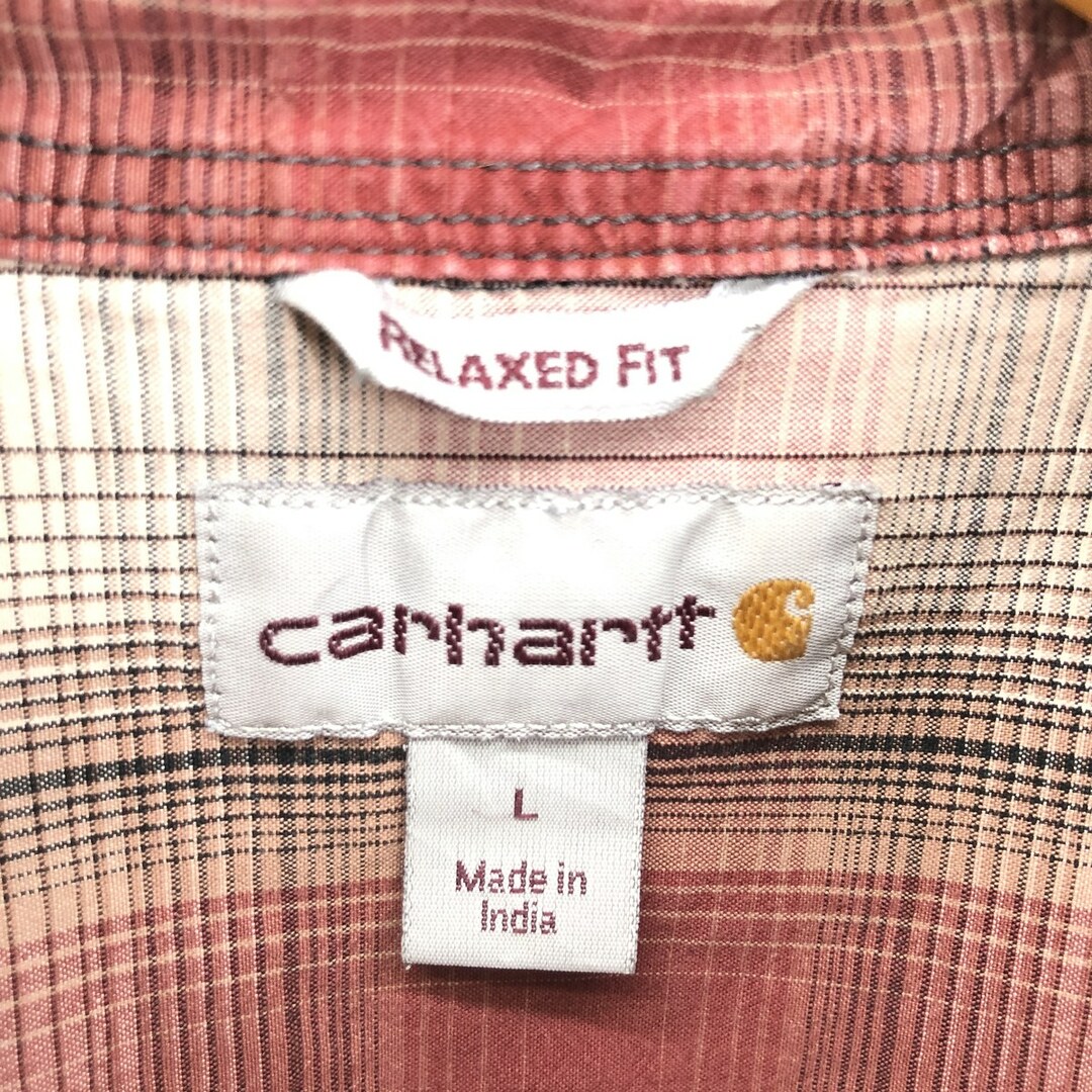 carhartt(カーハート)の古着 カーハート Carhartt RELAXED FIT 半袖 ボタンダウン チェックシャツ メンズL /eaa441063 メンズのトップス(シャツ)の商品写真