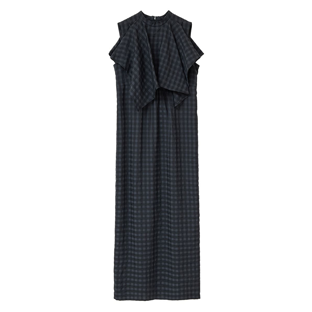 CLANE(クラネ)のCLANE GINGHAMCHECK HANDKERCHIEF ONEPIECE レディースのワンピース(ロングワンピース/マキシワンピース)の商品写真