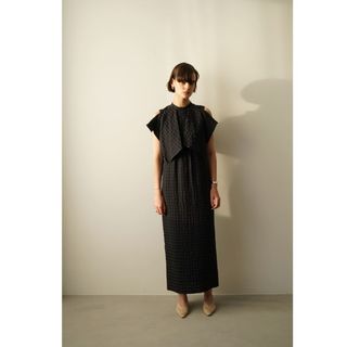 クラネ(CLANE)のCLANE GINGHAMCHECK HANDKERCHIEF ONEPIECE(ロングワンピース/マキシワンピース)