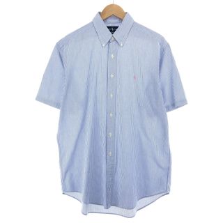 ラルフローレン(Ralph Lauren)の古着 ラルフローレン Ralph Lauren CLASSIC FIT シアサッカー 半袖 ボタンダウン ストライプシャツ メンズL /eaa441066(シャツ)