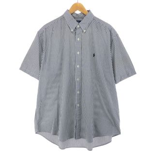 ラルフローレン(Ralph Lauren)の古着 ラルフローレン Ralph Lauren BLAKE 半袖 ボタンダウン ストライプシャツ メンズXL /eaa441067(シャツ)