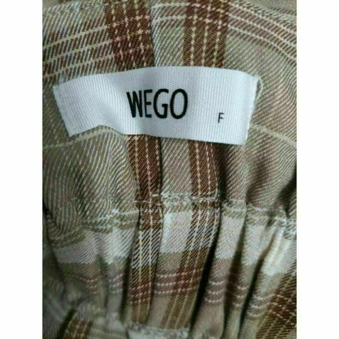 WEGO(ウィゴー)のWEGO ウィゴー サスペンダー ベルト付き チェック柄 バンツ ブラウン レディースのパンツ(カジュアルパンツ)の商品写真