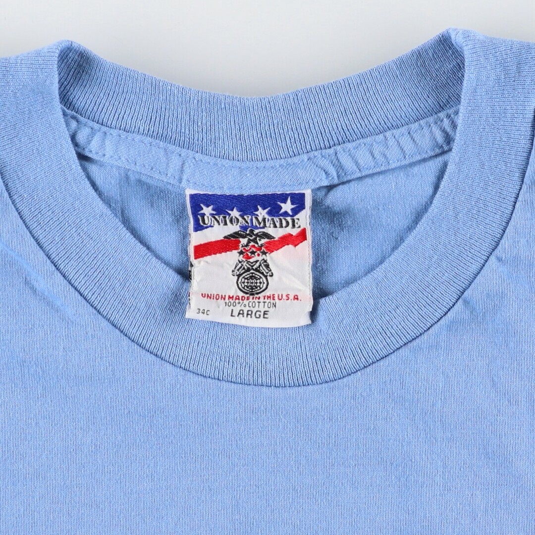 古着 90年代 UNION MADE プリントTシャツ USA製 メンズL ヴィンテージ /eaa445977 メンズのトップス(Tシャツ/カットソー(半袖/袖なし))の商品写真