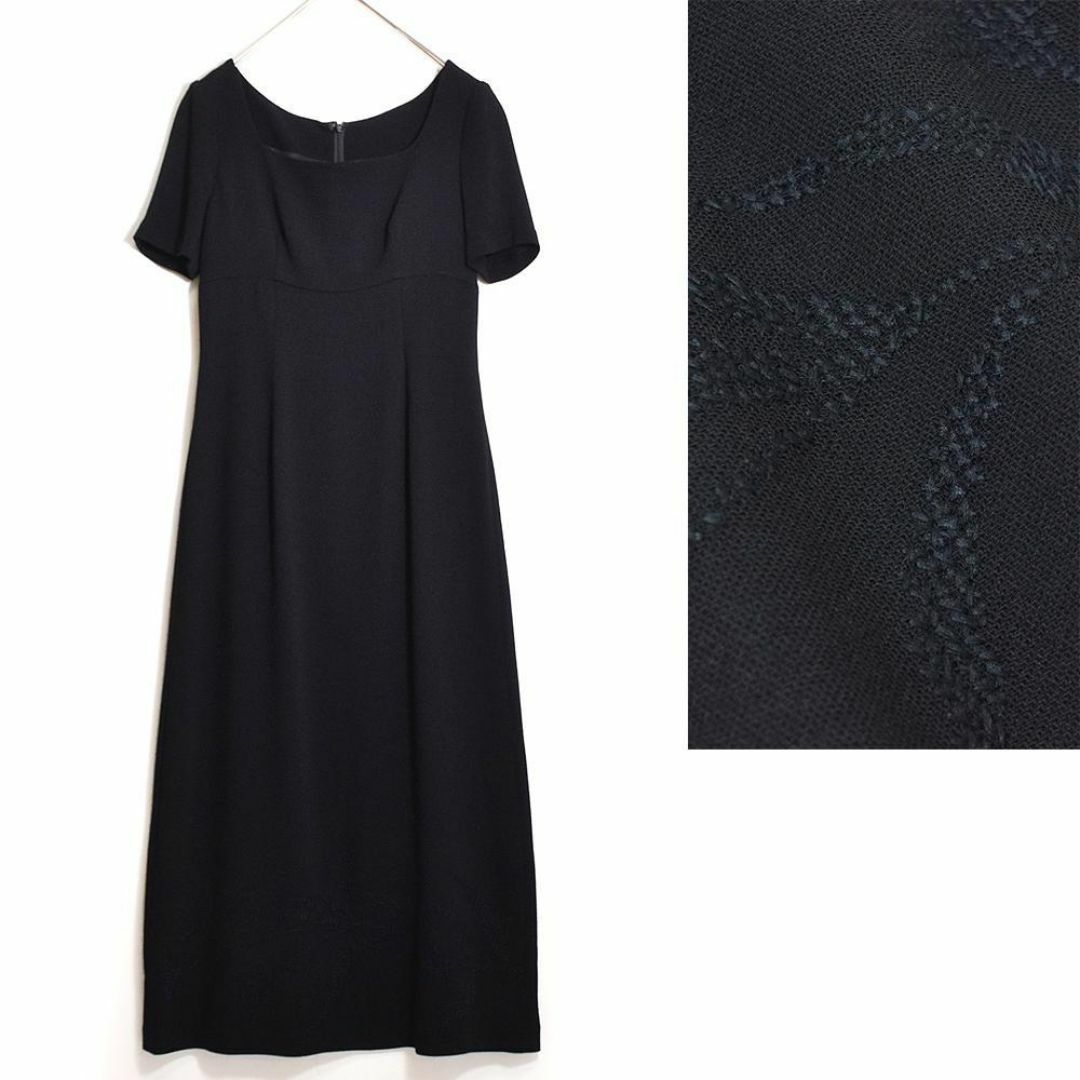 Sybilla(シビラ)のシビラ sybilla ウールレーヨン 刺繍 ロング ドレス ワンピース 黒40 レディースのワンピース(ロングワンピース/マキシワンピース)の商品写真