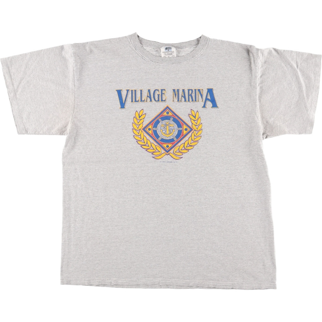 古着 90年代 KINGSTREE CLASSIC VILLAGE MARINA ヴィレッジマリーナ ボーダー柄 プリントTシャツ USA製 メンズXL ヴィンテージ /eaa445980 メンズのトップス(Tシャツ/カットソー(半袖/袖なし))の商品写真