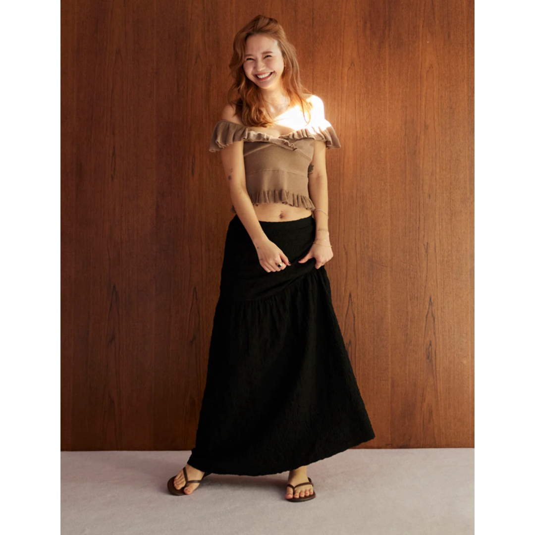 SeaRoomlynn(シールームリン)のシャーリングTwistyフレアスカート レディースのスカート(ロングスカート)の商品写真