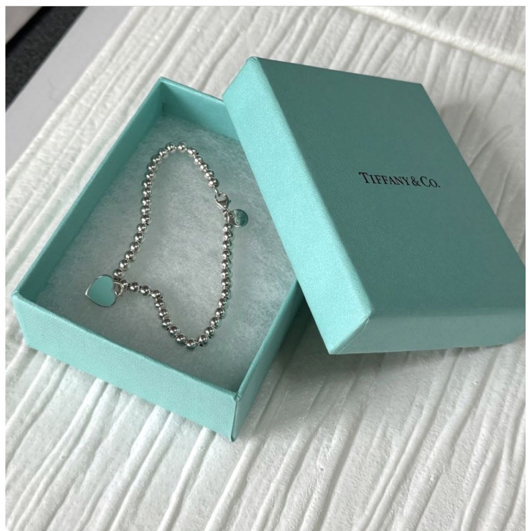 Tiffany & Co.(ティファニー)の美品　ティファニー ブルー ハート タグ ビーズ ブレスレット　SV925 レディースのアクセサリー(ブレスレット/バングル)の商品写真