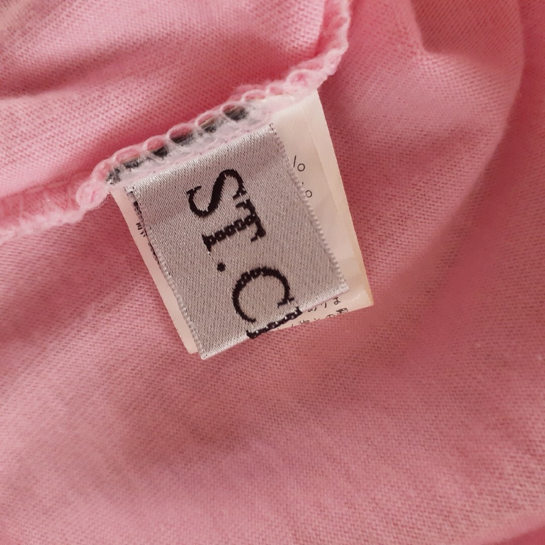 St.CHRIS トップス カットソー Tシャツ ピンク レース セントクリス レディースのトップス(Tシャツ(半袖/袖なし))の商品写真