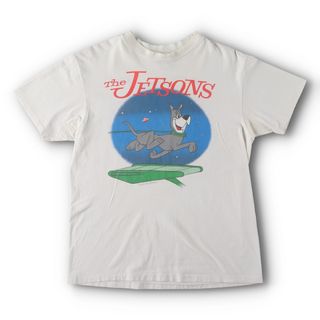 ヘインズ(Hanes)の古着 90年代 ヘインズ Hanes THE JETSONS 宇宙家族ジェットソン 両面プリント キャラクタープリントTシャツ USA製 メンズL ヴィンテージ /evb004793(Tシャツ/カットソー(半袖/袖なし))