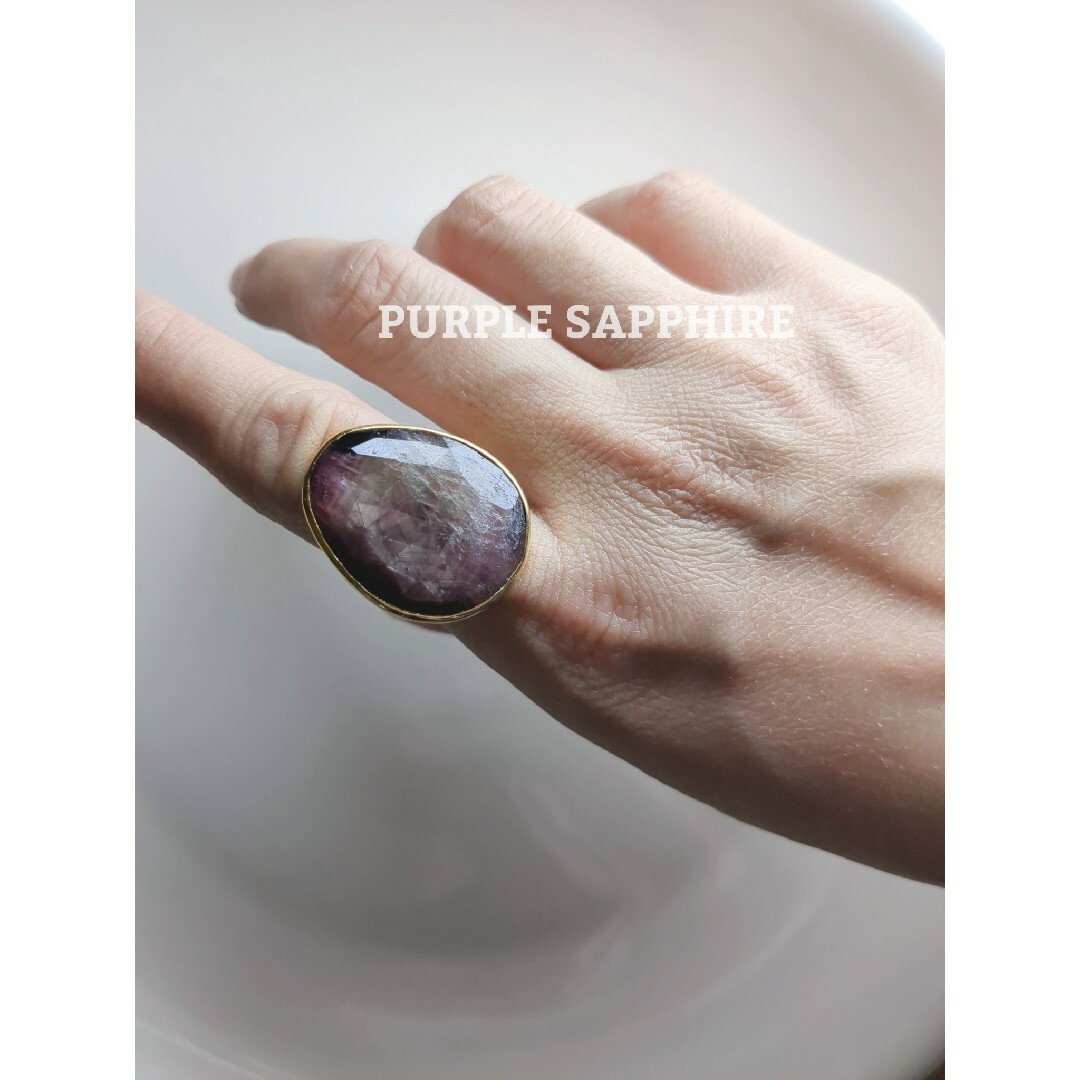 最新作★希少「パープルサファイア」世界でひつの天然石リング レディースのアクセサリー(リング(指輪))の商品写真