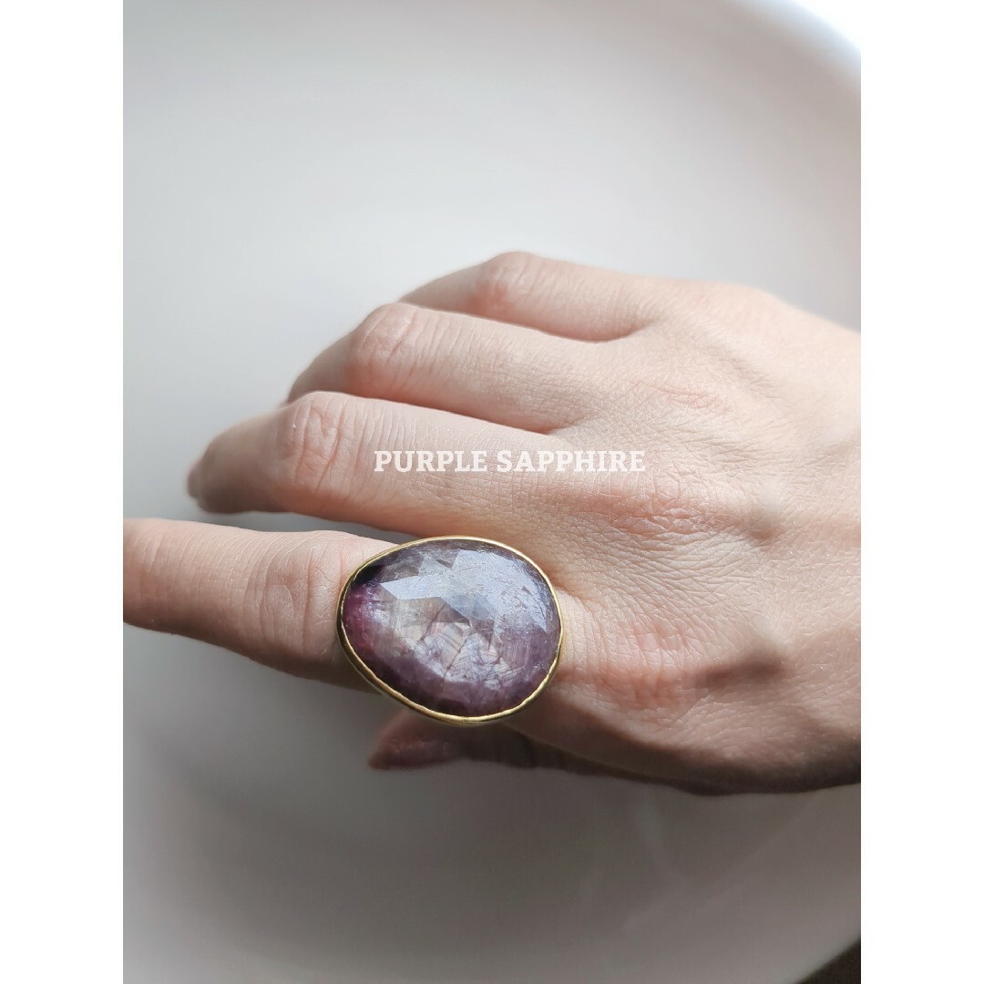 最新作★希少「パープルサファイア」世界でひつの天然石リング レディースのアクセサリー(リング(指輪))の商品写真