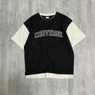 コンバース(CONVERSE)の半袖Tシャツ コンバース レイヤード 刺繍ロゴ コットン M(Tシャツ/カットソー(半袖/袖なし))