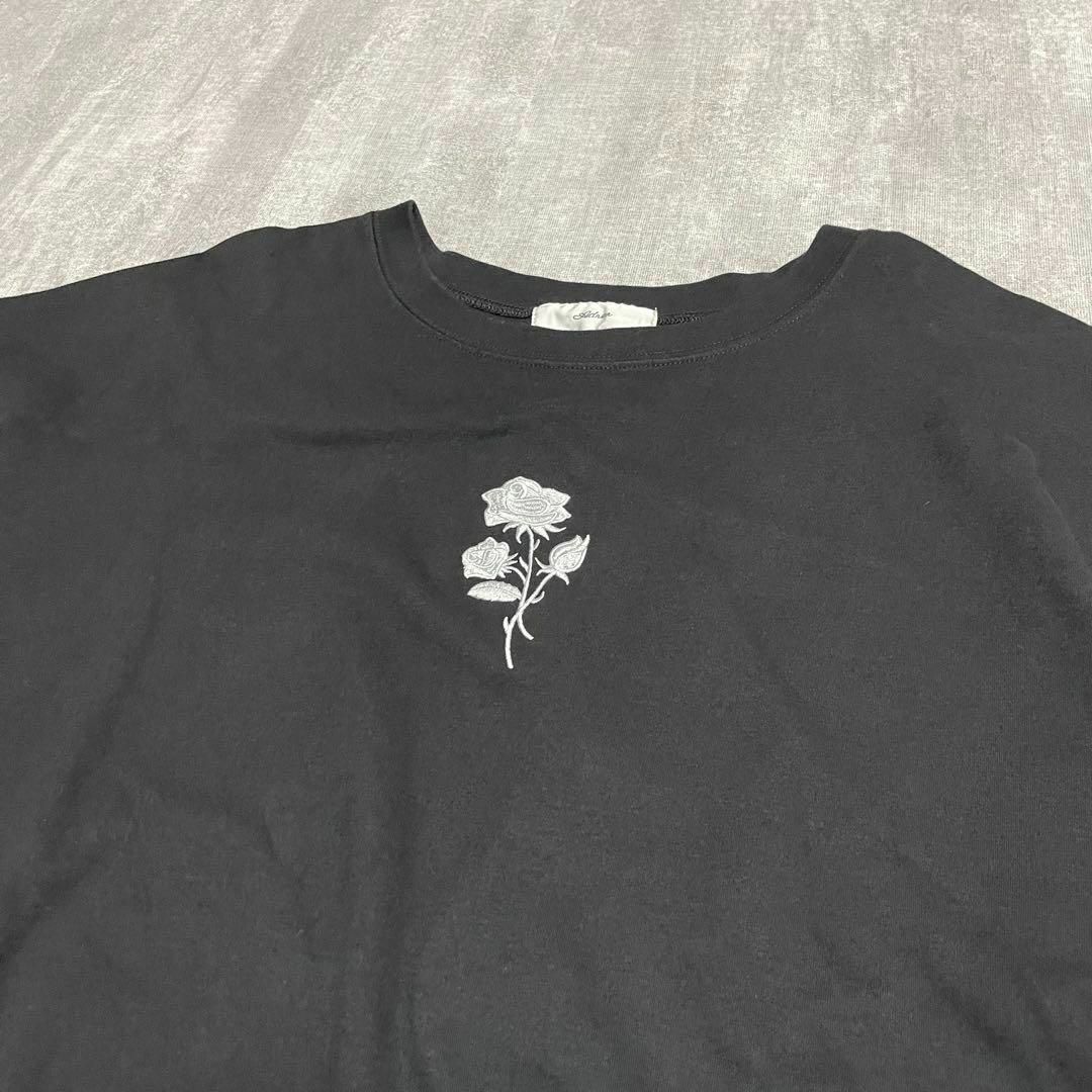 natuRAL vintage(ナチュラルヴィンテージ)の半袖Tシャツ アドラー Adrer 花刺繍 ブラック 黒 S コットン 綿 メンズのトップス(Tシャツ/カットソー(半袖/袖なし))の商品写真