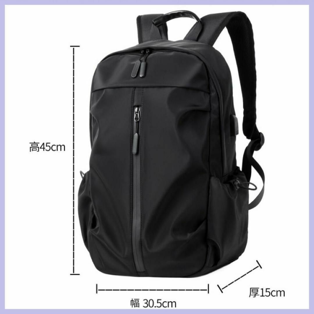 ビジネスバッグ リュック 通勤 多機能 大容量 通学　黒 ブラック USB メンズのバッグ(バッグパック/リュック)の商品写真
