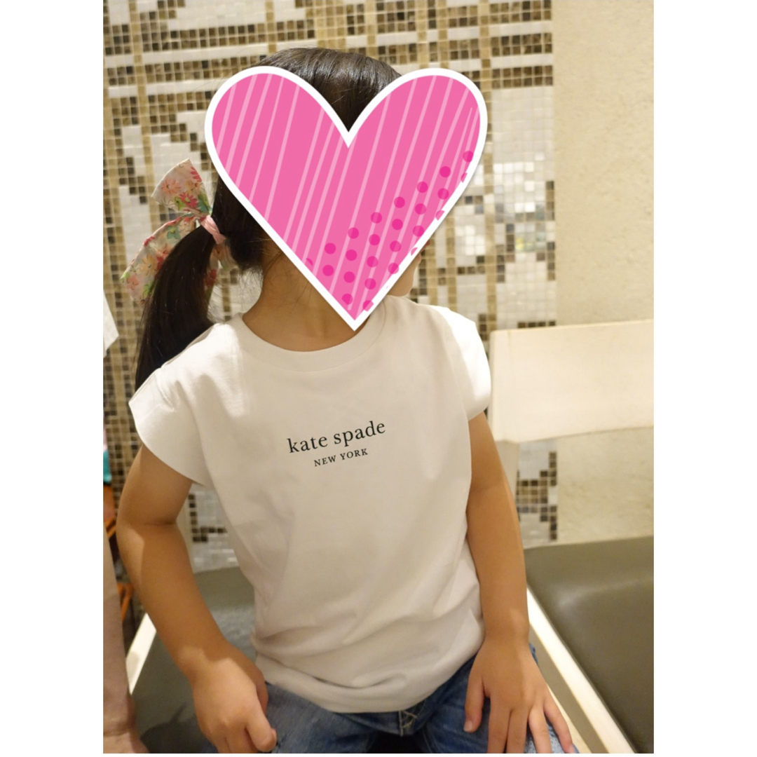 kate spade new york(ケイトスペードニューヨーク)の【美品】　ケイトスペード　トドラー ロゴTシャツ キッズ/ベビー/マタニティのキッズ服女の子用(90cm~)(Tシャツ/カットソー)の商品写真