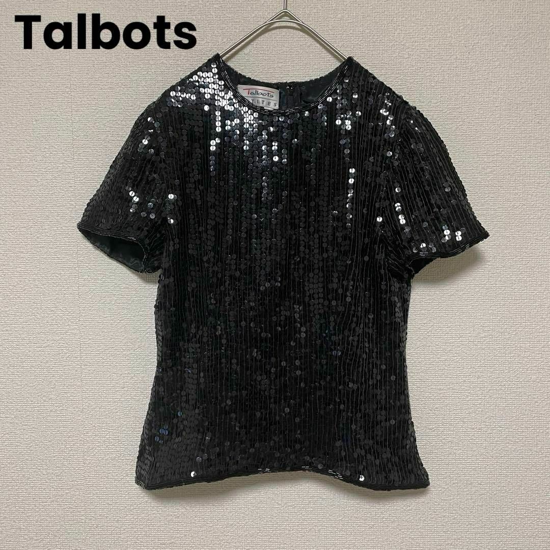TALBOTS(タルボット)のxx125 タルボット/スパンコールカットソー/キラキラトップス/シルク100% レディースのトップス(カットソー(半袖/袖なし))の商品写真