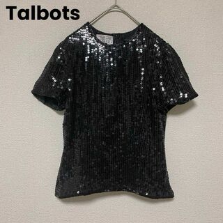 TALBOTS - xx125 タルボット/スパンコールカットソー/キラキラトップス/シルク100%