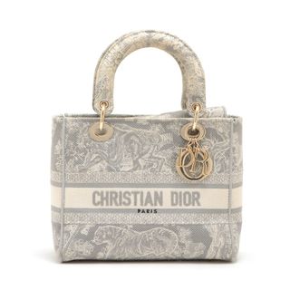 クリスチャンディオール(Christian Dior)のクリスチャンディオール レディ ディーライト キャンバス  グレー レディ(ハンドバッグ)