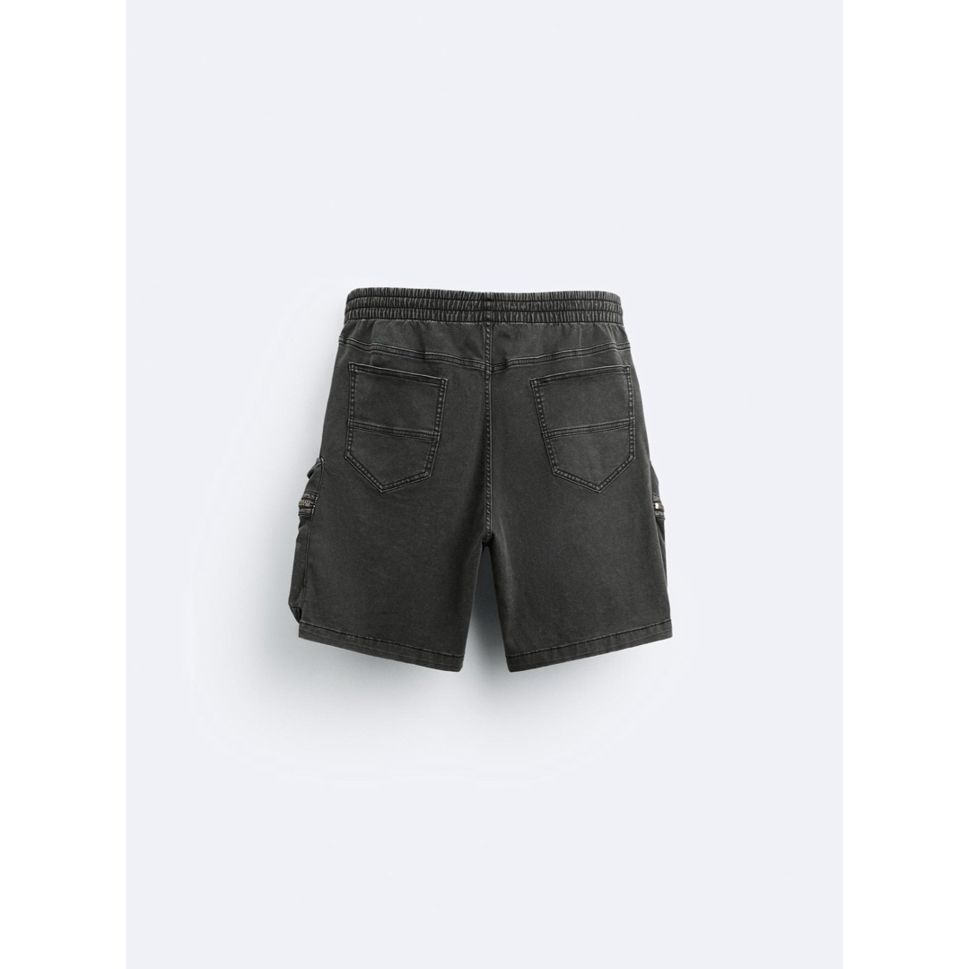 ZARA ダメージカーゴ バミューダパンツ ザラハーフパンツ 黒 L ZARA ダメージカーゴ バミューダパンツ ザラハーフパンツ 黒 L