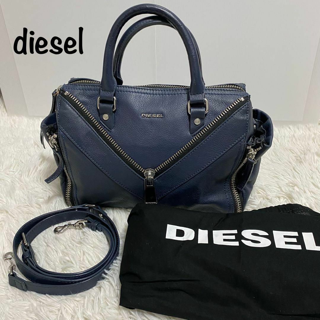 DIESEL(ディーゼル)のDIESEL ディーゼル ショルダーバッグ ハンドバッグ 2way ネイビー メンズのバッグ(トートバッグ)の商品写真