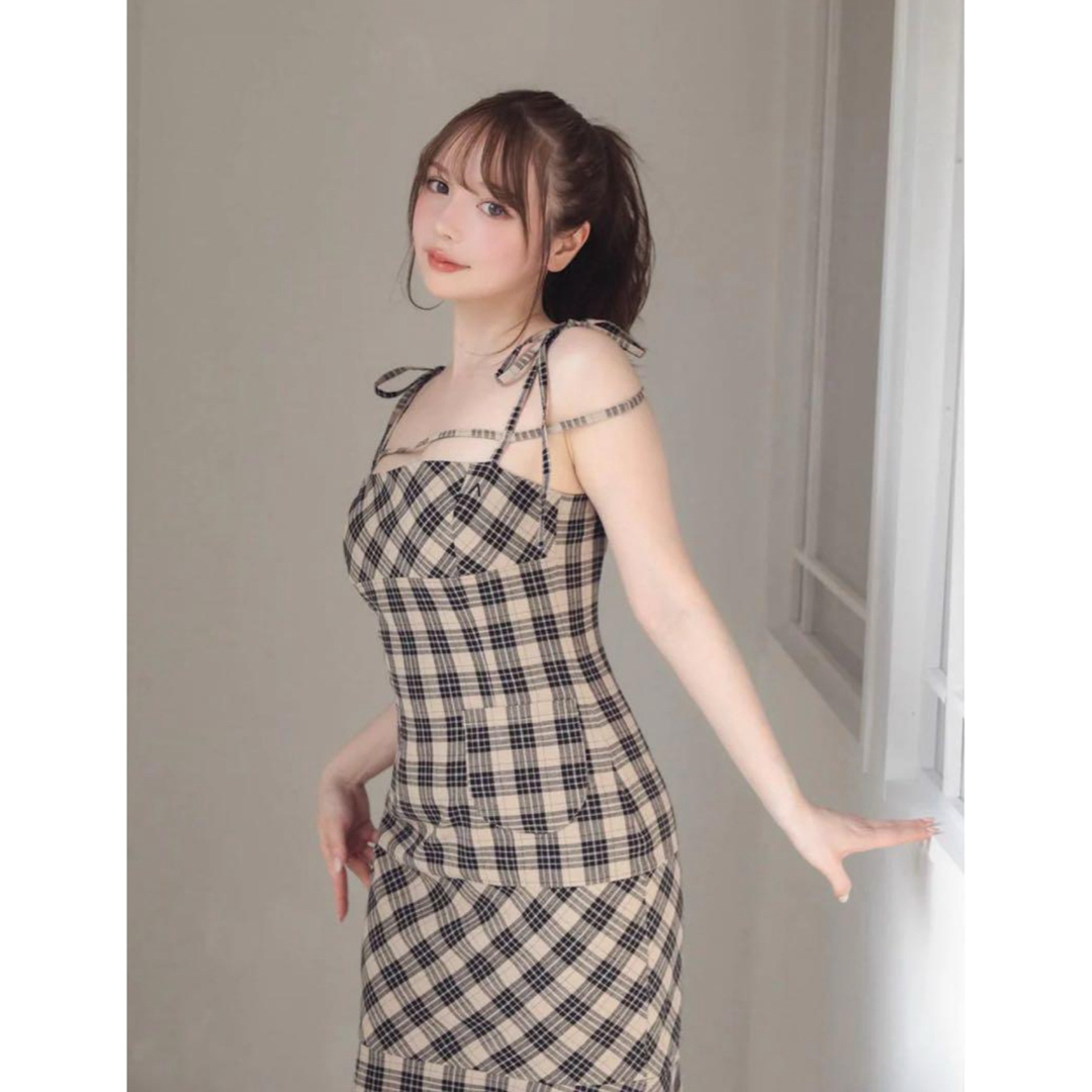 andmary Cecily check long dress  レディースのワンピース(ロングワンピース/マキシワンピース)の商品写真