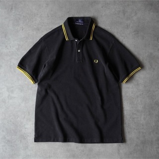 FRED PERRY - 00s FRED PERRY 鹿の子 ポロシャツ ブラック×イエロー