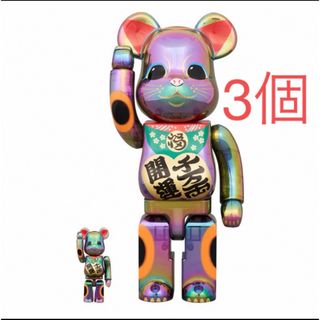 ベアブリック(BE@RBRICK)のBE@RBRICK 招き猫 開運・千万両 黒透明メッキ 100％ & 400％(その他)