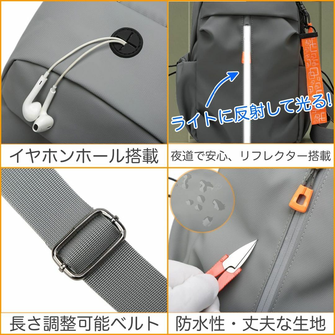 【色: ブラック】[MT's SHOP] ボディバッグ ワンショルダー 斜めがけ メンズのバッグ(その他)の商品写真