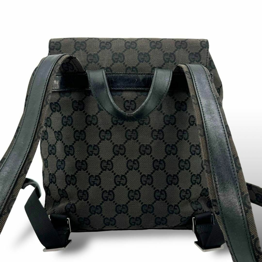 Gucci(グッチ)のGUCCI グッチ リュックサック GG柄 キャンバス レザー 肩掛け ブラック レディースのバッグ(リュック/バックパック)の商品写真