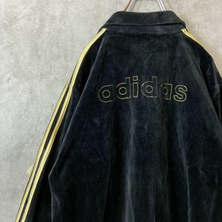 アディダス(adidas)の【高級感抜群ベロア】adidasトラックジャケット古着ジャージブラック黒長袖(ジャージ)