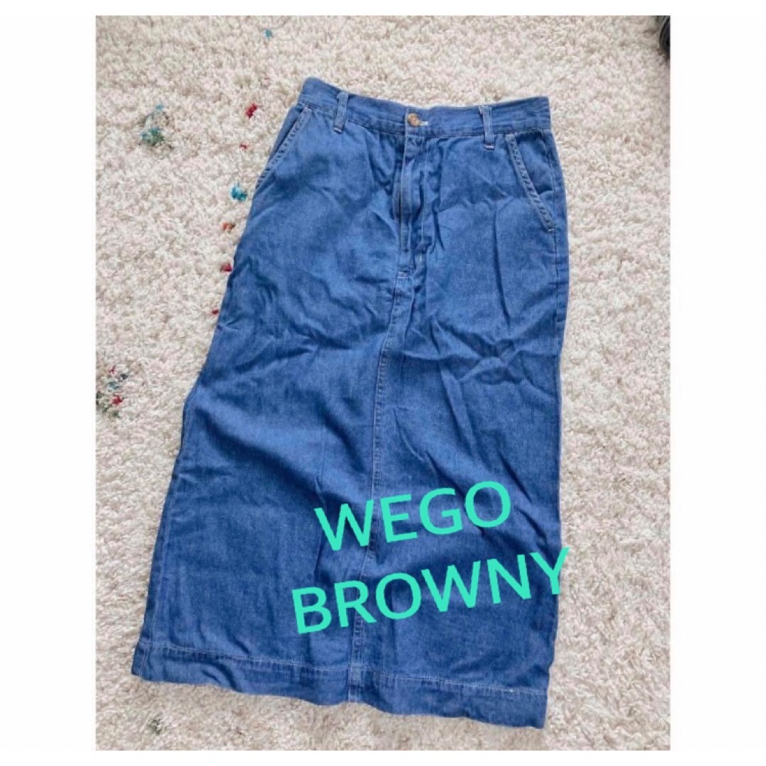 WEGO(ウィゴー)の【WEGO】BROWNY  デニムタイトスカート【ロングスカート  ミモレ丈】 レディースのスカート(ロングスカート)の商品写真