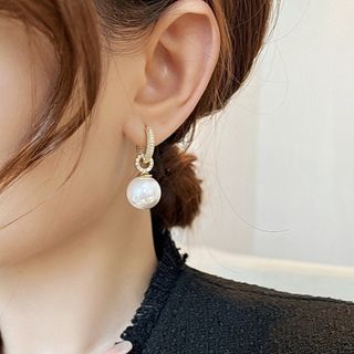 【美品♪】　レディース　アクセサリー　ピアス　フープピアス　パール　ゴールド(ピアス)