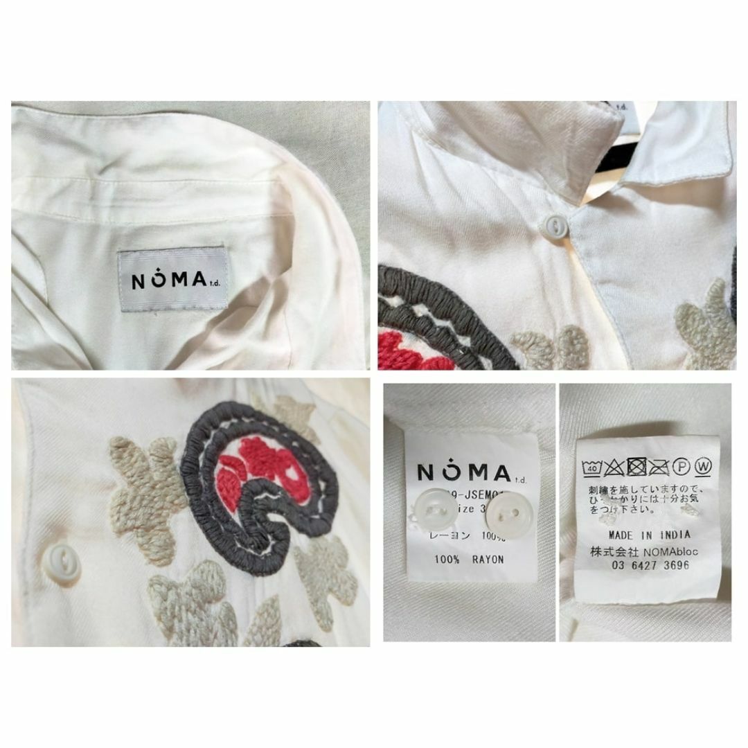 noma t.d 刺繡　半袖シャツ 白色 ホワイト ユニセックス レディースのトップス(シャツ/ブラウス(半袖/袖なし))の商品写真