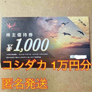 1万円分 匿名発送 コシダカ 株主優待券 10000円分(ショッピング)
