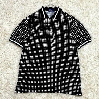 フレッドペリー(FRED PERRY)のフレッドペリー　半袖ポロシャツ　刺繍ロゴ　チェック柄　ゴルフウェア　綿100%(ポロシャツ)