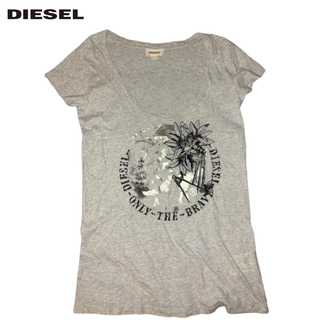 ディーゼル(DIESEL)の最終値下 DIESEL ディーゼル レディース 古着 美品 グレー Tシャツ S(Tシャツ(半袖/袖なし))