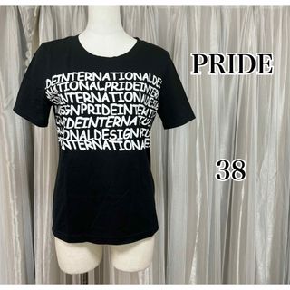 プライド(PRIDE)のPRIDE プライド ロゴプリントTシャツ ブラック 38(Tシャツ(半袖/袖なし))