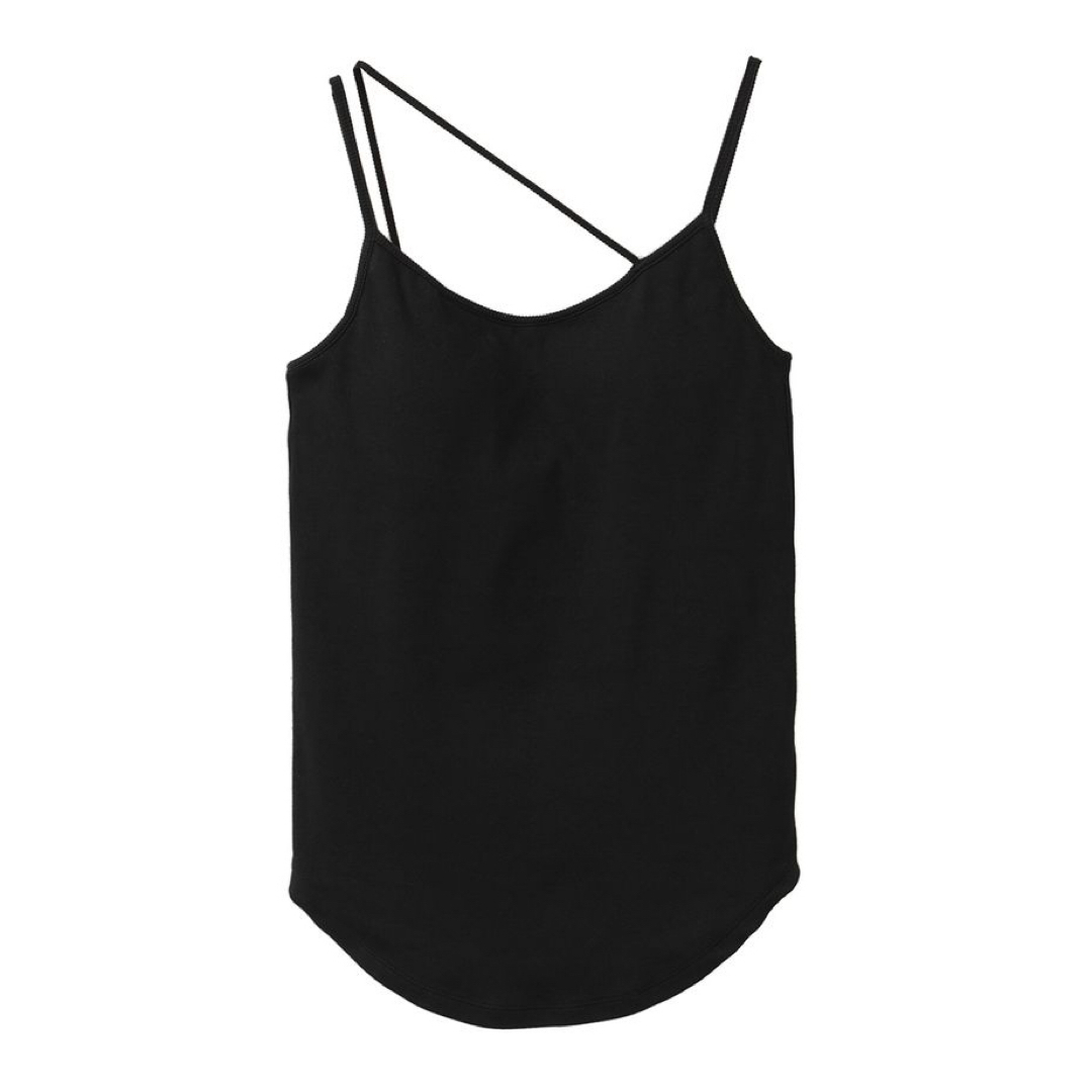 CLANE(クラネ)のCLANE SLANT STRAP CAMI TOPS BLACK レディースのトップス(キャミソール)の商品写真