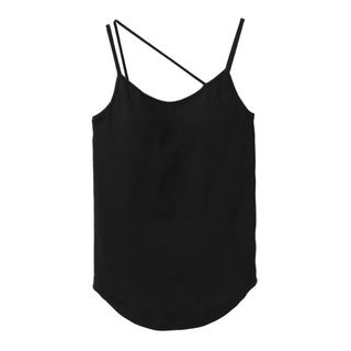 クラネ(CLANE)のCLANE SLANT STRAP CAMI TOPS BLACK(キャミソール)