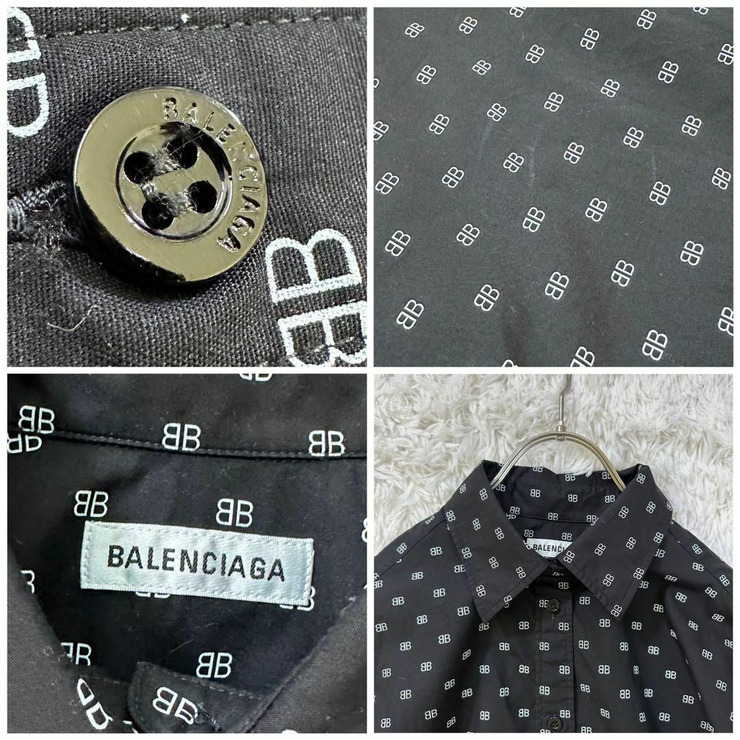 Balenciaga(バレンシアガ)の極美品★BALENCIAGA シャツ モノグラム ドロップショルダー ポンチョ型 レディースのトップス(シャツ/ブラウス(半袖/袖なし))の商品写真