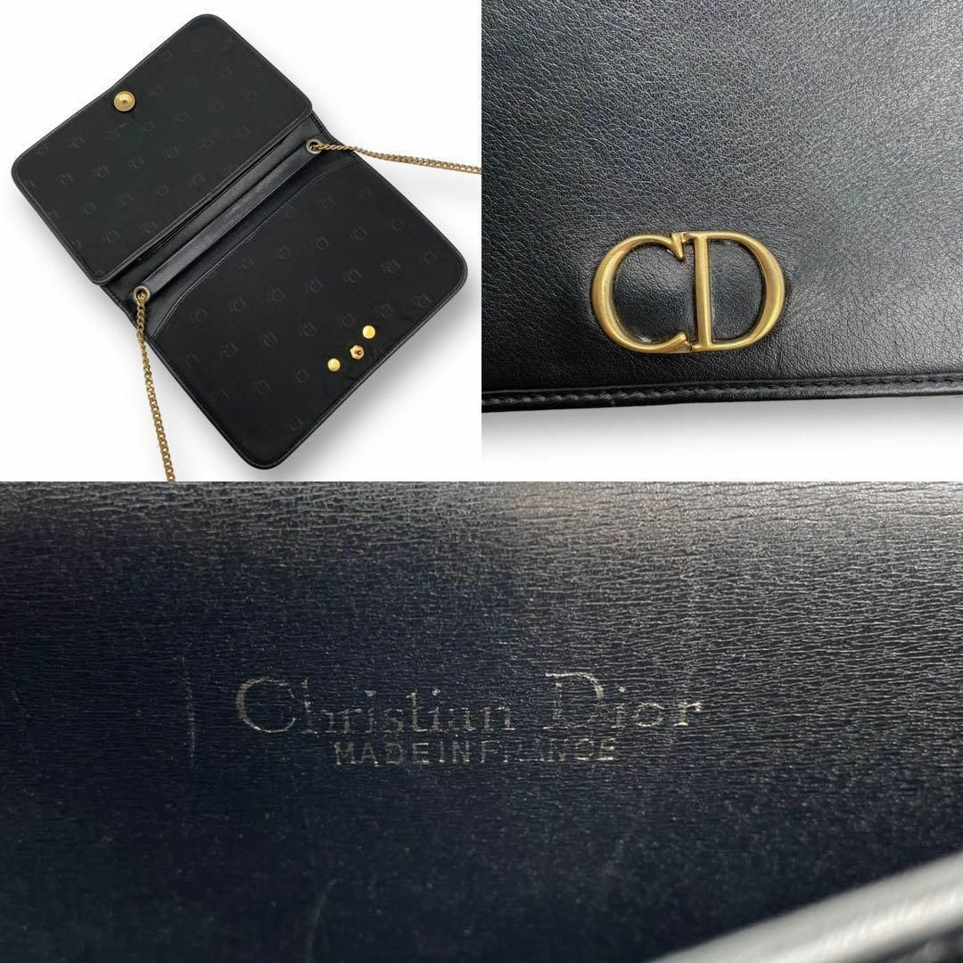 Christian Dior(クリスチャンディオール)の良品 ディオール 2way ショルダーバッグ ハンド オールレザー CDロゴ 黒 レディースのバッグ(ショルダーバッグ)の商品写真