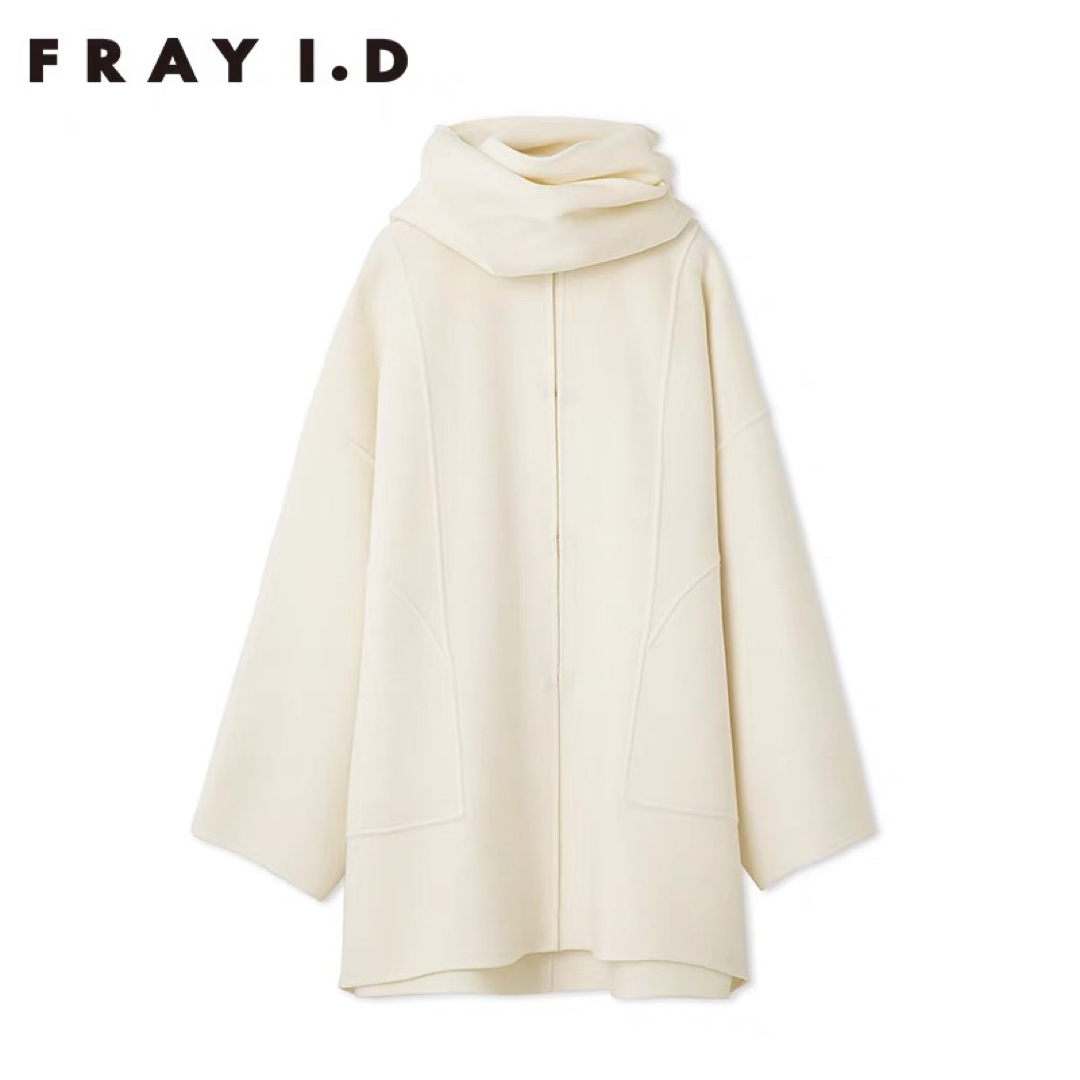 FRAY I.D(フレイアイディー)のFRAY I.D ストールリバーハーフコート レディースのジャケット/アウター(ノーカラージャケット)の商品写真
