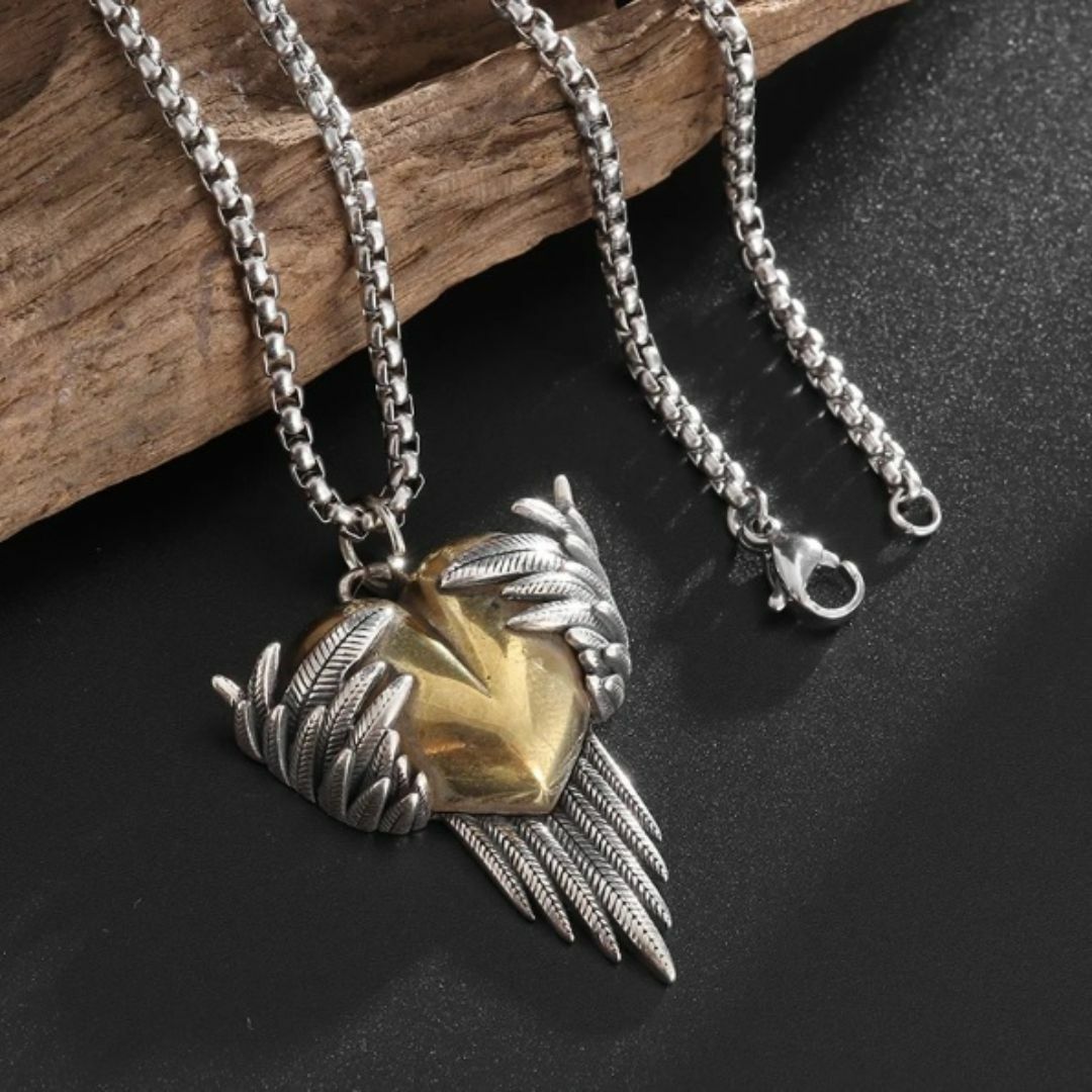 入荷！【ココロを守る天使こそ】守護天使 天使の翼 守護天使の祝日 ネックレス メンズのアクセサリー(ネックレス)の商品写真