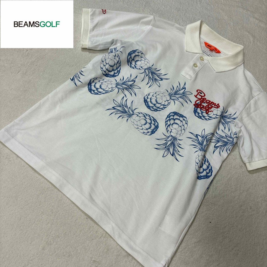 BEAMSGOLF(ビームスゴルフ)のBEAMS GOLF ビームスゴルフ　メンズ　パイナップル柄　ポロシャツ　S スポーツ/アウトドアのゴルフ(ウエア)の商品写真