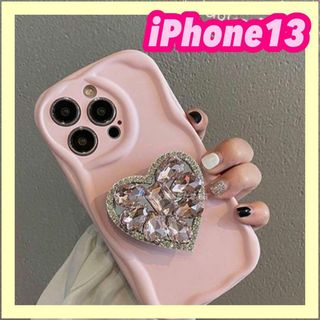 韓国 iphoneケース ハート キラキラ ピンク iPhone13(iPhoneケース)