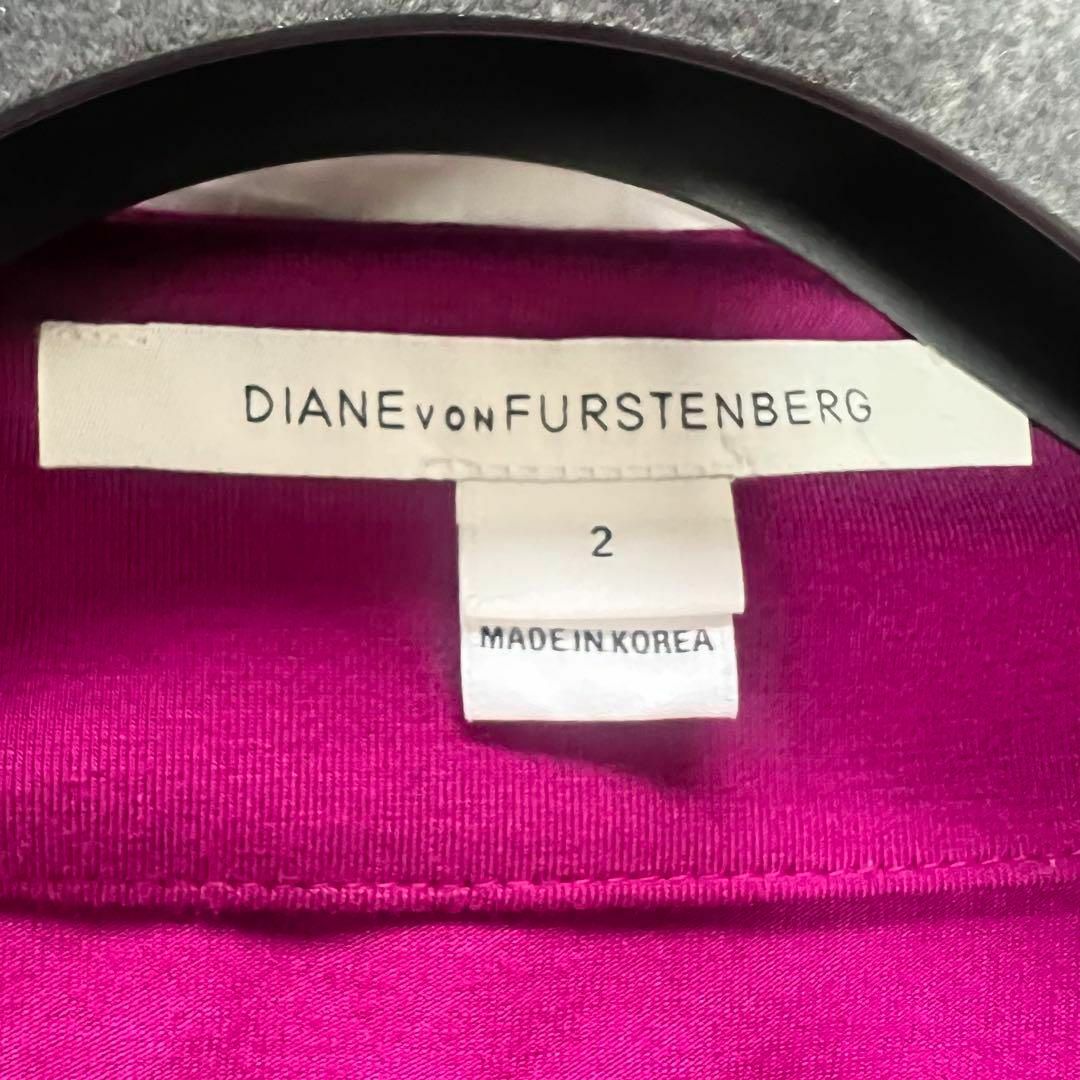 DIANE von FURSTENBERG(ダイアンフォンファステンバーグ)の【良品】DIANEvonFURSTENBERG ラップワンピース パープル 2 レディースのワンピース(ひざ丈ワンピース)の商品写真