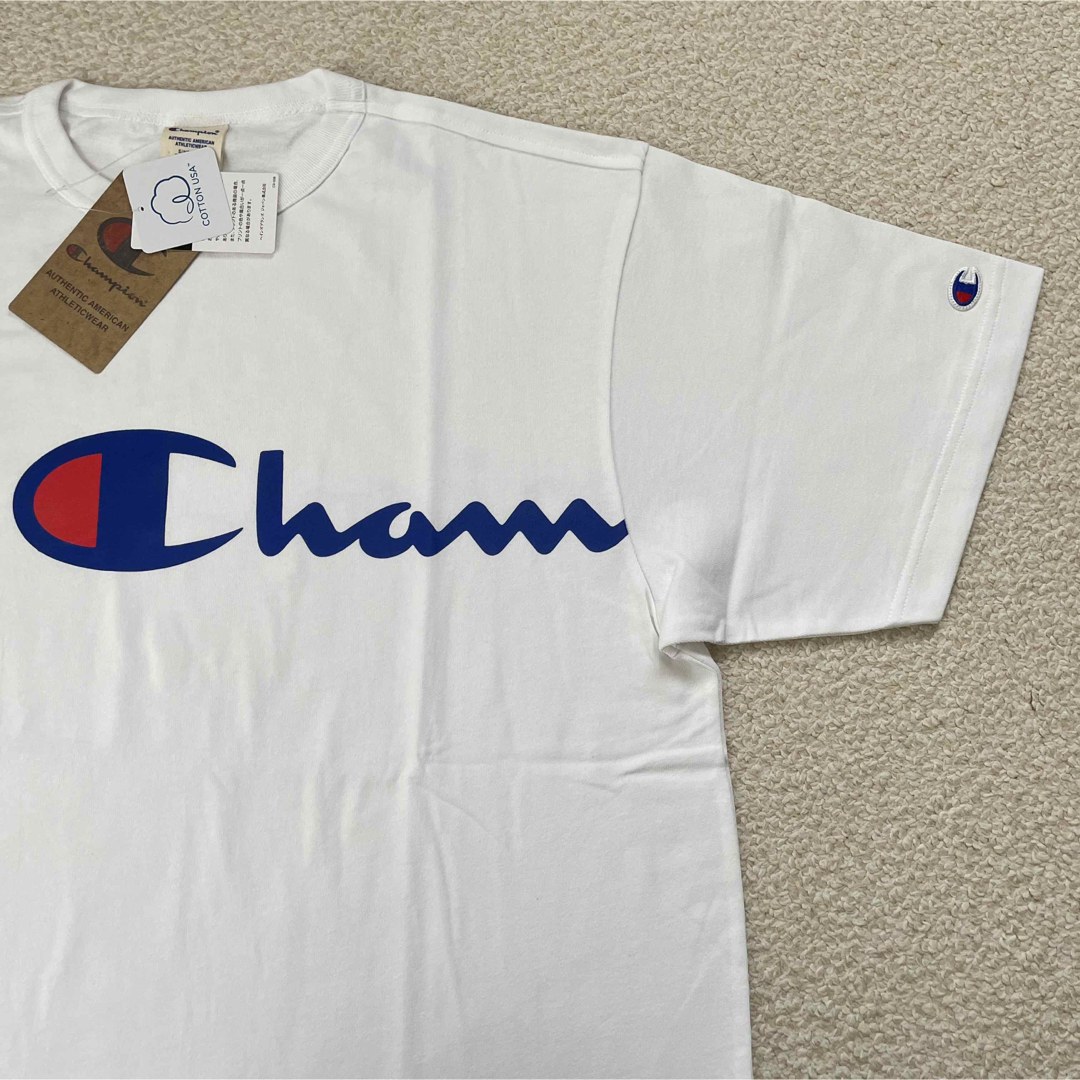 Champion(チャンピオン)の【定価4950円】Champion ロゴプリント 半袖 Tシャツ 白 XLサイズ メンズのトップス(Tシャツ/カットソー(半袖/袖なし))の商品写真