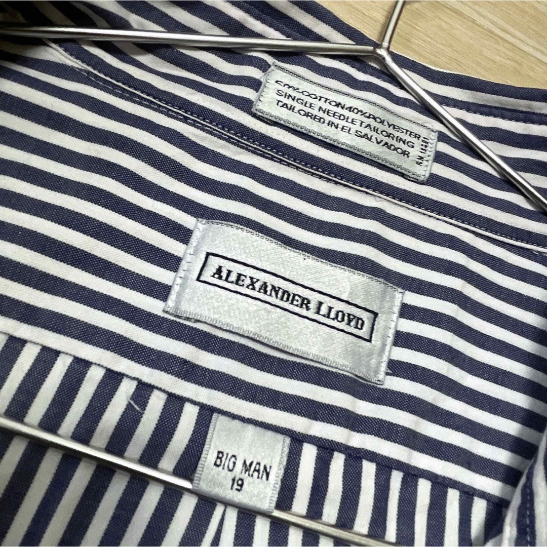 shirts(シャツ)のUSA古着　Vintage　半袖シャツ　XXL　ストライプ柄　グレー　ホワイト メンズのトップス(シャツ)の商品写真