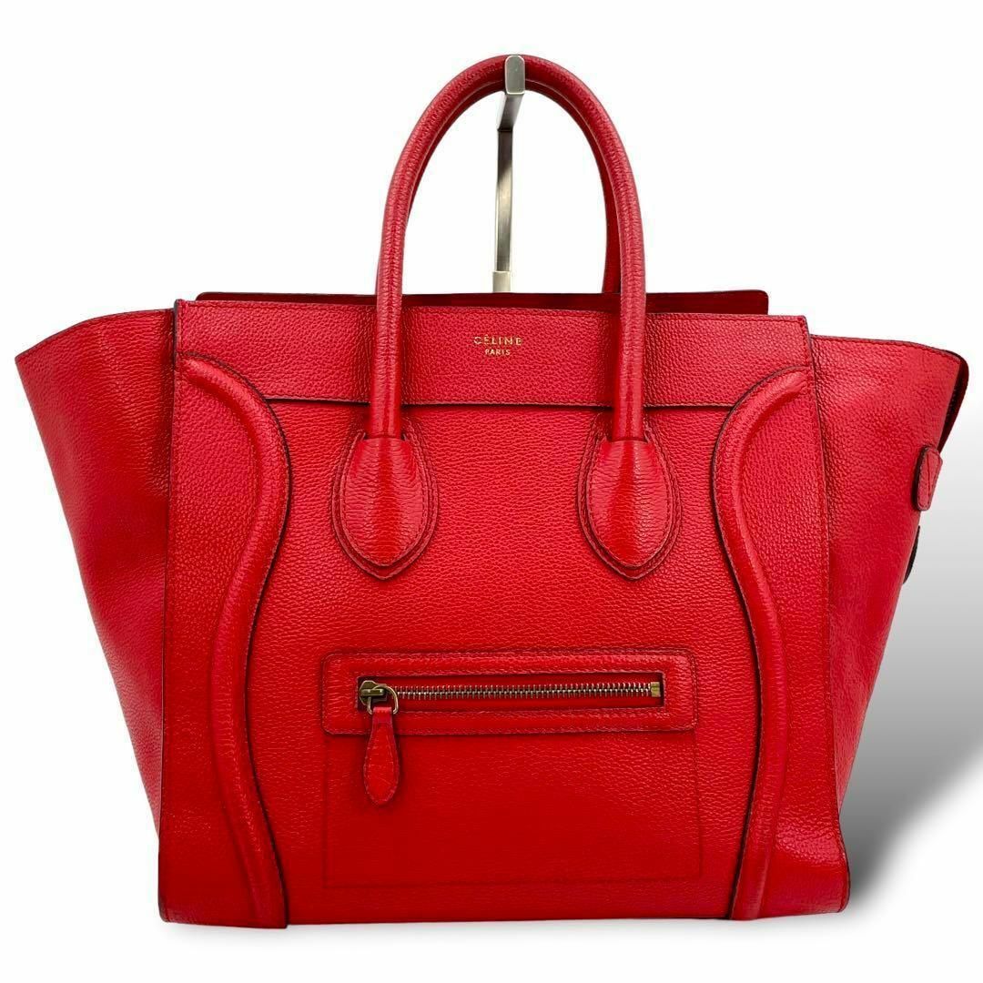 celine(セリーヌ)の美品 CELINE セリーヌ トートバッグ ラゲージ ラージサイズ A4 赤 レディースのバッグ(トートバッグ)の商品写真